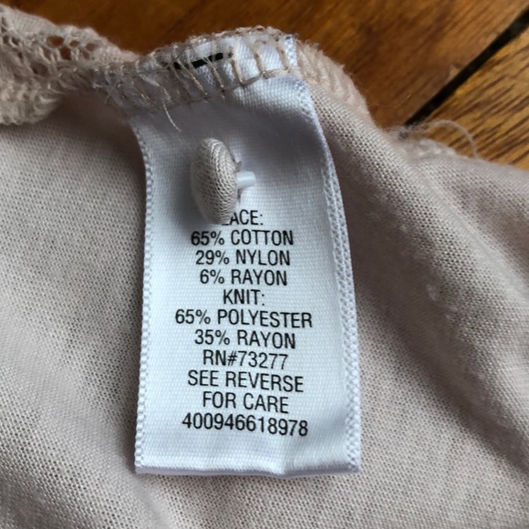 Princess Vera Wang Med Blush Sleeveless Lace Top - Picture 9 of 12